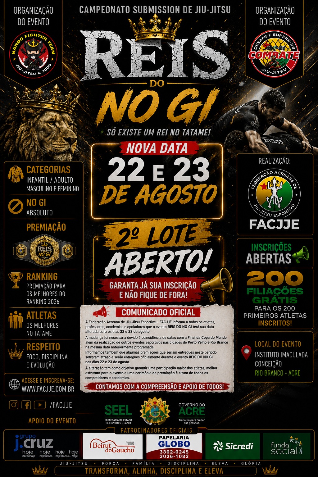 Capa da matéria sobre 🏆 Copa FACJJE 2026